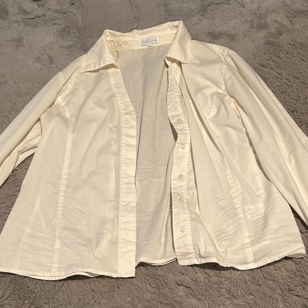 Joseph A Cream Button Down Shirt